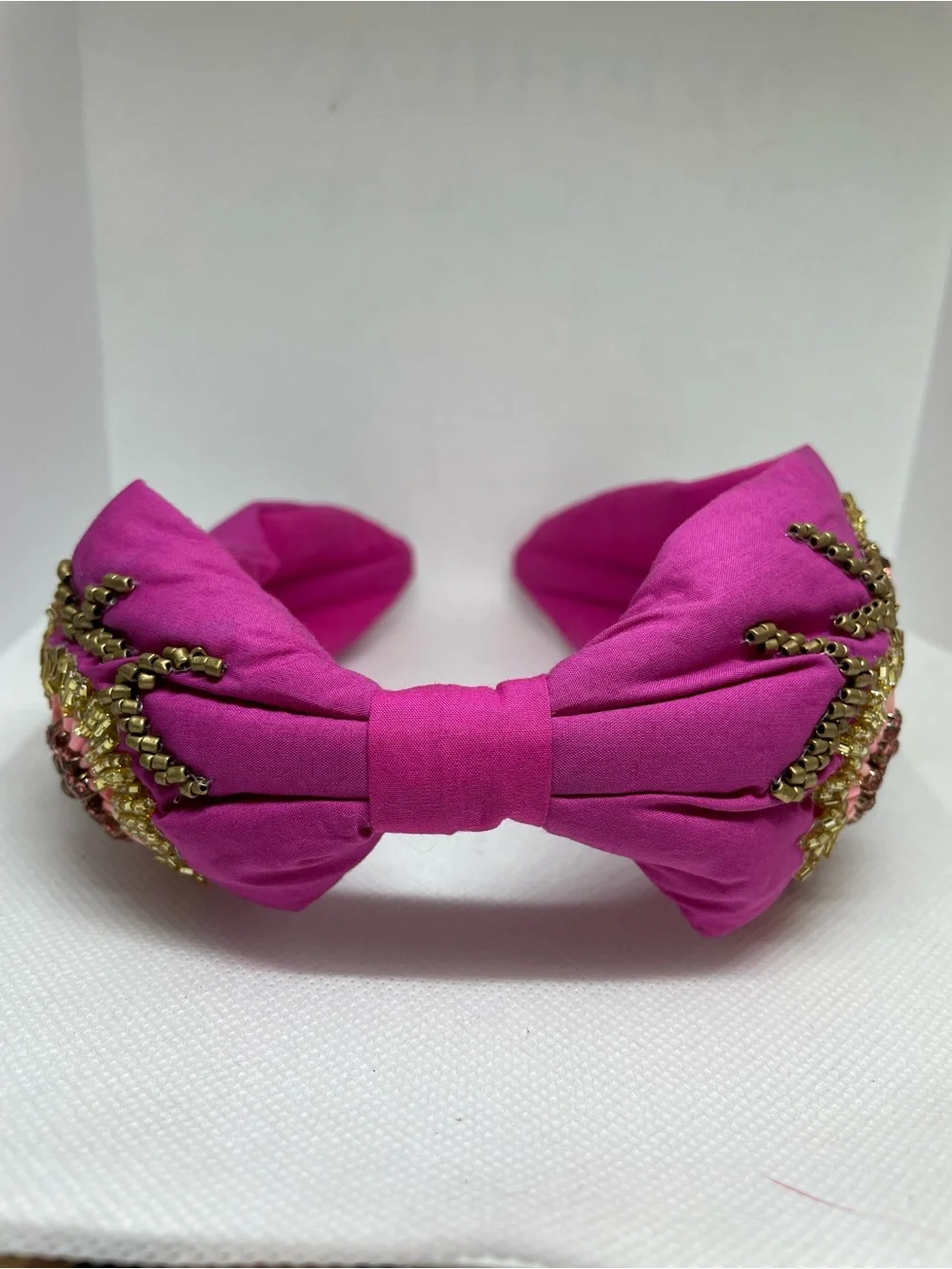 Unbranded Fuchsia Beaded Floral Headband